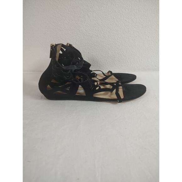 Jimmy Choo London Womens Black Suede Gladiator Sandals Made in Italy Size 39 1/2 - Picture 8 of 12